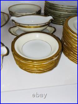 Vintage Noritake China Dorsay Gold Trim Dinnerware Set 74 Pieces From Japan