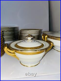Vintage Noritake China Dorsay Gold Trim Dinnerware Set 74 Pieces From Japan