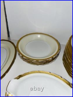 Vintage Noritake China Dorsay Gold Trim Dinnerware Set 74 Pieces From Japan