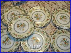 Vintage Noritake China Japan Brangane Set of 7 10 dinner plates