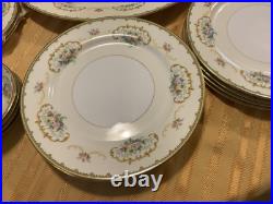 Vintage Noritake China, Japan Diana Pattern Dishes Set Dinnerware Set Gold Trim