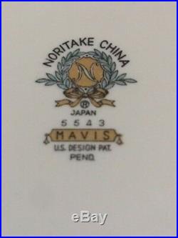 Vintage Noritake China MAVIS 5543 Blue Flower Snack Plate Tea/Cup Set of 4 SALE