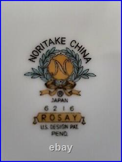 Vintage Noritake China Porcelain Rosay #6216 Dinner Set 56 Pc Plates Bowls Cups