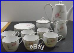 Vintage Noritake China Rosemarie Tea/coffee Pot Set Japan 15 Pcs
