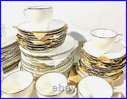 Vintage Noritake China Set Ivory LORELEI #7541 46 Piece Set With Cases MINT