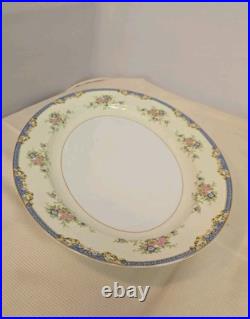 Vintage Noritake China Set Of Serving Platter, Oval And Round Bowl With Handles