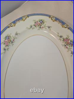 Vintage Noritake China Set Of Serving Platter, Oval And Round Bowl With Handles