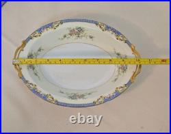 Vintage Noritake China Set Of Serving Platter, Oval And Round Bowl With Handles