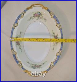 Vintage Noritake China Set Of Serving Platter, Oval And Round Bowl With Handles