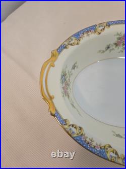 Vintage Noritake China Set Of Serving Platter, Oval And Round Bowl With Handles