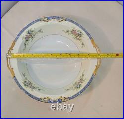 Vintage Noritake China Set Of Serving Platter, Oval And Round Bowl With Handles