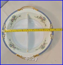 Vintage Noritake China Set Of Serving Platter, Oval And Round Bowl With Handles