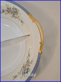 Vintage Noritake China Set Of Serving Platter, Oval And Round Bowl With Handles