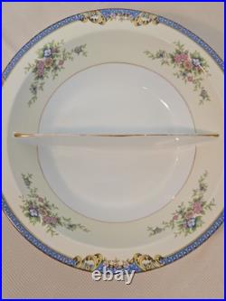 Vintage Noritake China Set Of Serving Platter, Oval And Round Bowl With Handles