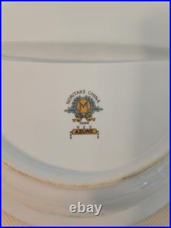 Vintage Noritake China Set Of Serving Platter, Oval And Round Bowl With Handles