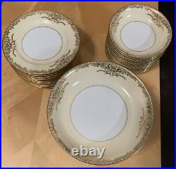 Vintage Noritake China of Japan Circa 1920-1940 Art Deco Gold & Ivory 36 Pieces