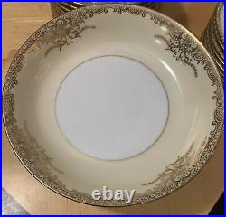 Vintage Noritake China of Japan Circa 1920-1940 Art Deco Gold & Ivory 36 Pieces