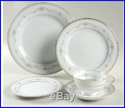 Vintage Noritake Fairmont 6102 Platinum Trim China Set 44 Piece 8 Place Setting