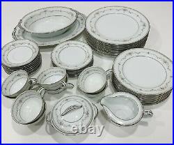 Vintage Noritake Fairmont 6102 Platinum Trim China Set 44 Piece 8 Place Setting