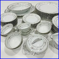 Vintage Noritake Fairmont 6102 Platinum Trim China Set 44 Piece 8 Place Setting