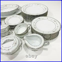 Vintage Noritake Fairmont 6102 Platinum Trim China Set 44 Piece 8 Place Setting