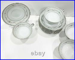 Vintage Noritake Fairmont 6102 Platinum Trim China Set 44 Piece 8 Place Setting