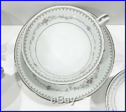 Vintage Noritake Fairmont 6102 Platinum Trim China Set 44 Piece 8 Place Setting