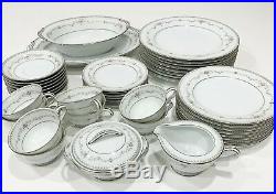 Vintage Noritake Fairmont 6102 Platinum Trim China Set 44 Piece 8 Place Setting