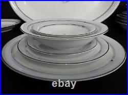Vintage Noritake Fine China Dinnerware set Bluebell s/4 platters EUC platinum