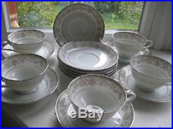 Vintage Noritake Fine China Saucers and Cups Set 14 Pc (2) Floral