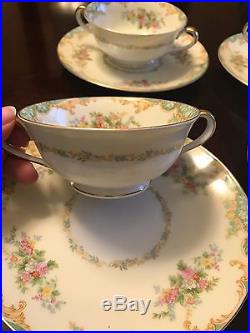 Vintage Noritake Floral Jasmine Set of 4 Soup Bowl Plate Lot Cups Bowls China