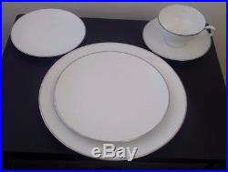 Vintage Noritake Fremont China Dinnerware Set Service For 10 White Silver Trim