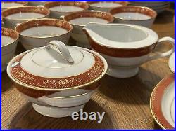 Vintage Noritake Goldhill China 7 Piece Place Setting For 12 & Serving Dishes