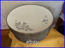 Vintage Noritake Ivory China Rosalind 7537 Set of 12 Dinner Plates 10 1/2 Rare