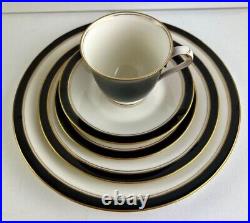 Vintage Noritake Ivory & Ebony Bone China, Complete Setting for 9, Serving Piece