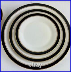 Vintage Noritake Ivory & Ebony Bone China, Complete Setting for 9, Serving Piece