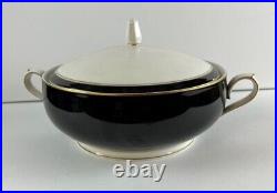 Vintage Noritake Ivory & Ebony Bone China, Complete Setting for 9, Serving Piece
