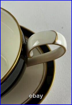 Vintage Noritake Ivory & Ebony Bone China, Complete Setting for 9, Serving Piece