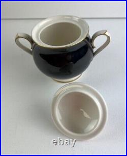 Vintage Noritake Ivory & Ebony Bone China, Complete Setting for 9, Serving Piece