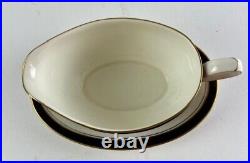 Vintage Noritake Ivory & Ebony Bone China, Complete Setting for 9, Serving Piece