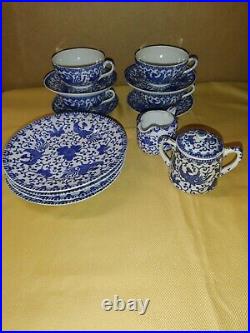 Vintage Noritake Japan Blue & White Howo Phoenix & Flowers China Tea Set