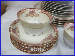 Vintage Noritake Japan China Royal Ruby Service For 4 32 Pcs 7 Place Setting