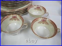 Vintage Noritake Japan China Royal Ruby Service For 4 32 Pcs 7 Place Setting