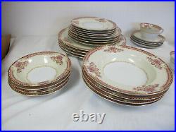 Vintage Noritake Japan China Royal Ruby Service For 4 32 Pcs 7 Place Setting