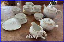 Vintage Noritake Japan Complete Set 6 Snack Plate 6 Cup Tea Pot Sugar Creamer