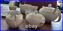 Vintage Noritake Japan Complete Set 6 Snack Plate 6 Cup Tea Pot Sugar Creamer