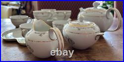 Vintage Noritake Japan Complete Set 6 Snack Plate 6 Cup Tea Pot Sugar Creamer
