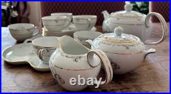 Vintage Noritake Japan Complete Set 6 Snack Plate 6 Cup Tea Pot Sugar Creamer