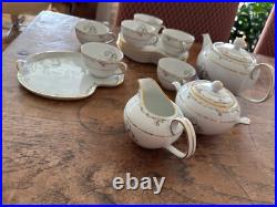 Vintage Noritake Japan Complete Set 6 Snack Plate 6 Cup Tea Pot Sugar Creamer