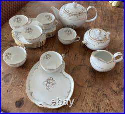 Vintage Noritake Japan Complete Set 6 Snack Plate 6 Cup Tea Pot Sugar Creamer
